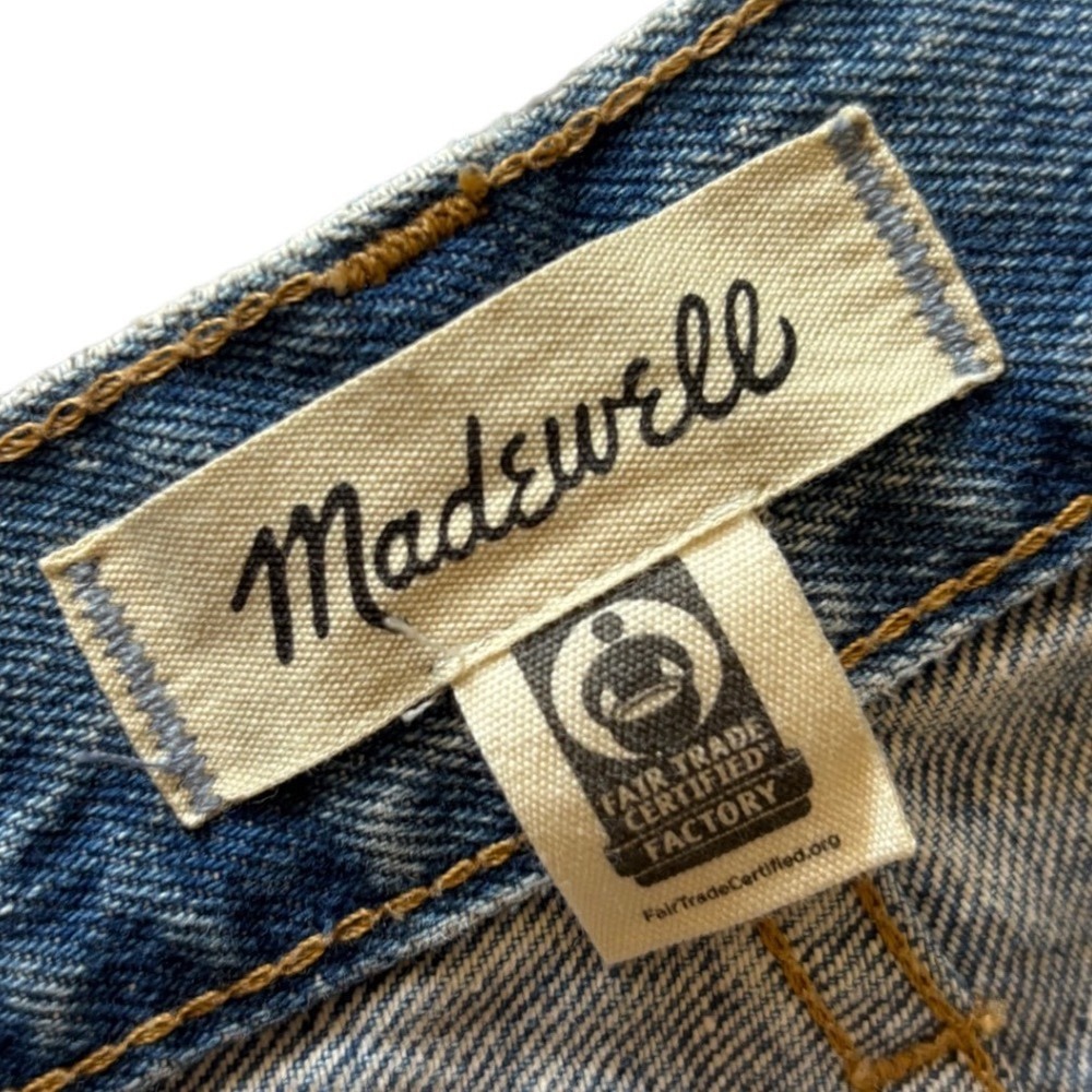 Madewell Low-Slung Straight Jeans Medium Wash Blue Denim 32P Petite - Picture 2 of 4